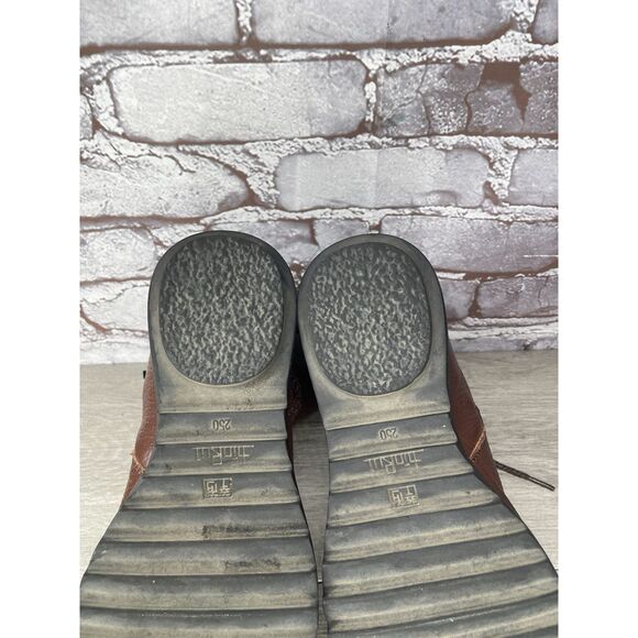 Hin Rui VTG Brown Leather Ankle Boots Rope Laces Side Zip Women 8.5M US/39EU 250 - Picture 8 of 16